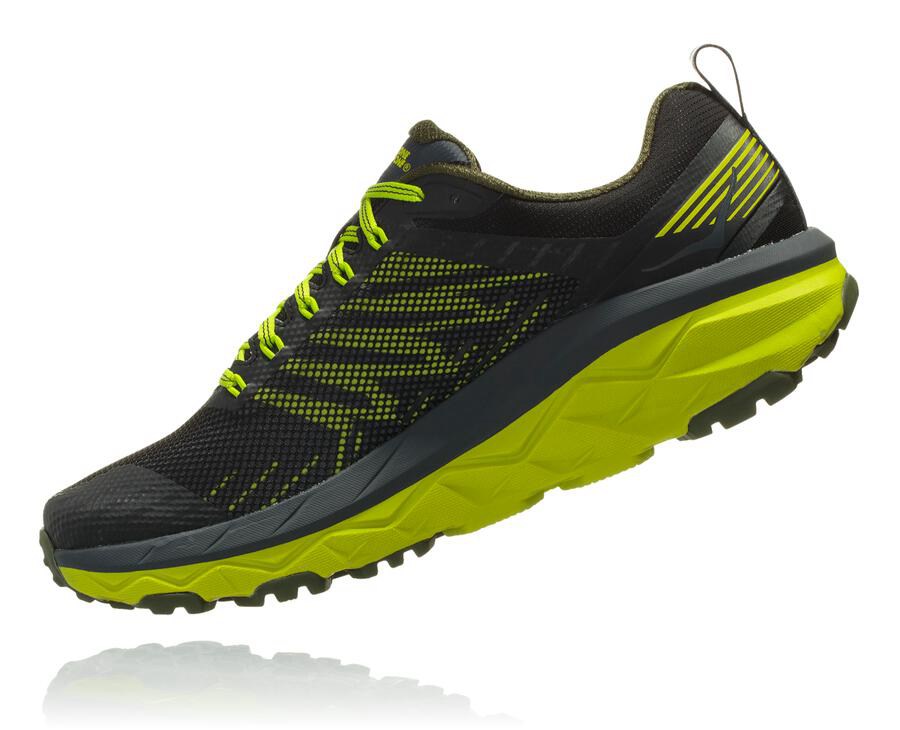 Hoka One One Mens Trail Shoes - Challenger ATR 5 - Black/Green - WKFA26810